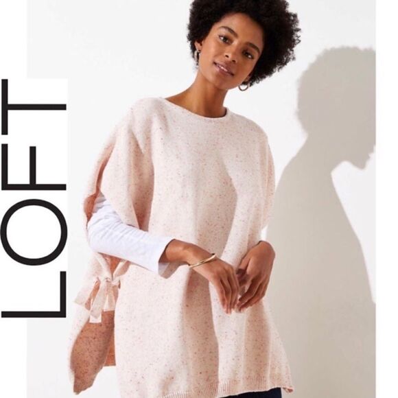 LOFT Soft Pink Sweater Poncho - Picture 1 of 1